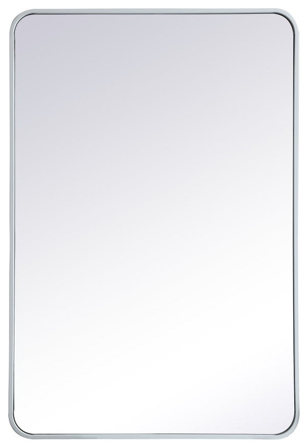 Elegant Decor MR802740WH Soft Corner Metal Rectangular Mirror, 27"x40"