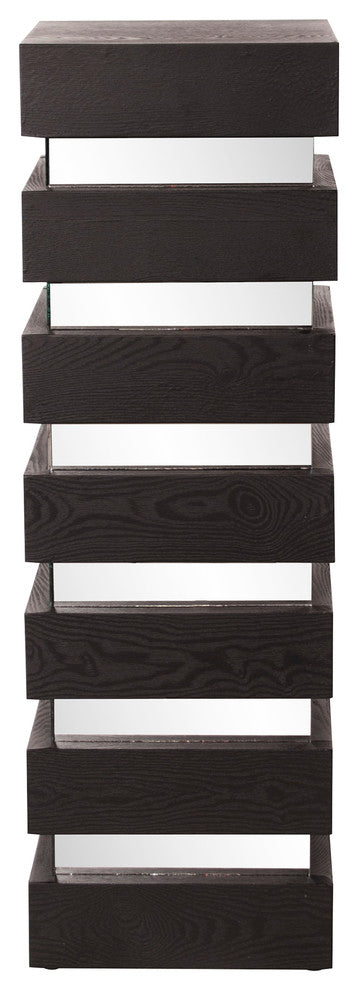 Howard Elliott Stepped Black Wood Pedestal, 12"x12"x355"