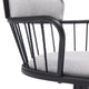 Nash Adjustable Black Wood Bar Stool, Blue Fabric With Black Metal, Light Gray