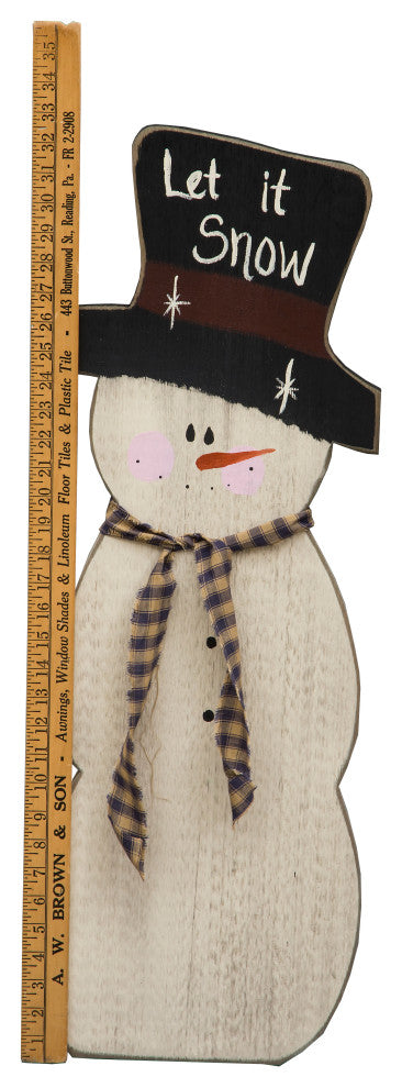 Farmhouse Snowman with Measuring Stick