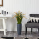 37" Onion Grass Artificial Plant, Gray Planter