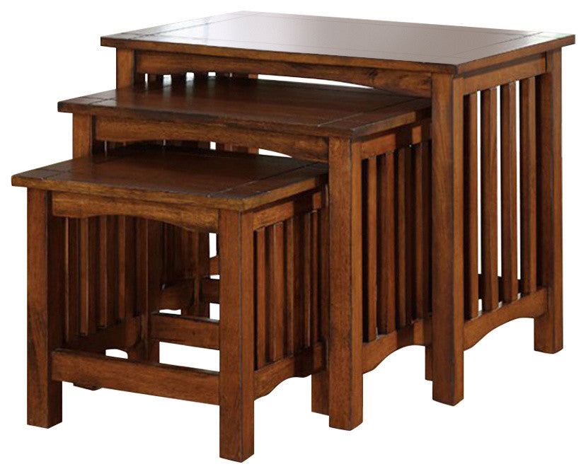 Valencia I Cottage Valencia 3 Nesting Table, Oak Finish