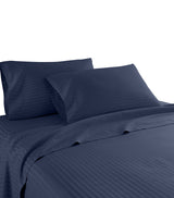 600 Thread Count 100% Cotton Stripe Sheet Set, Navy, California King