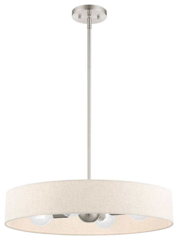 Livex Lighting Venlo 4 Light Brushed Nickel Drum Pendant