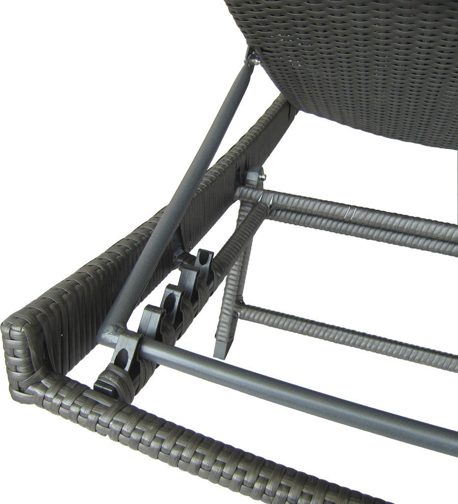 GDF Studio Arthur Outdoor Wicker Chaise Lounges, Gray, Set of 2