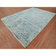 Silver Persian Erased Vase Design Wool and Silk Hand Knotted Rug, 10'0"x13'8"