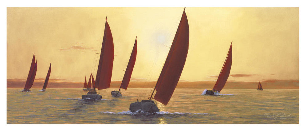 "Sailing Sailing" Digital Paper Print by Diane Romanello, 32"x14"