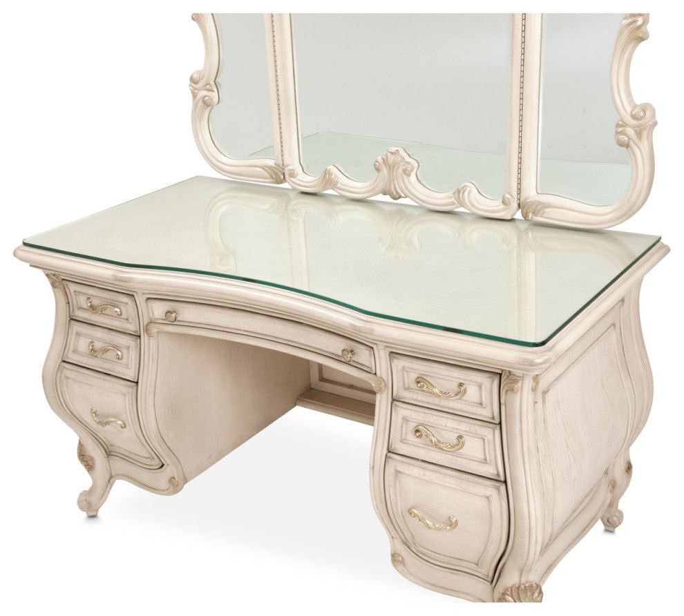 Platine de Royale Vanity & Mirror Set - Champagne