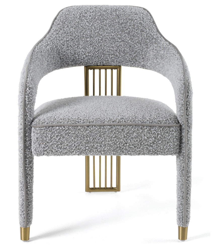 Modrest Kasem Modern Grey Fabric, Gold Dining Chair