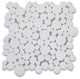 Thassos White Marble Heart Bubble Mosaic Tile Honed, 1 sheet