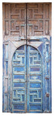 Moroccan Old Hand Painted Double Door, Wooden 23MO17