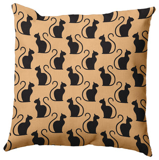 16" x 16" Spooky Cats Decorative Throw Pillow, Pale Gold
