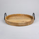 Mod Round Wooden Tray With Iron Handles