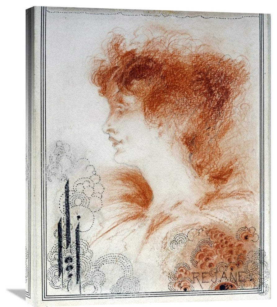 "Rejane" Stretched Canvas Giclee by Aubrey Beardsley, 24"x30"