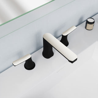 2-Handle 3-Hole Widespread Bathroom Faucet, Matte Black Brushed Nickel