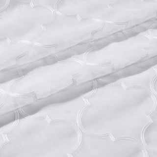 Miller 2PC Sheer Grommet Embroidered Panels, White, 108"x63"