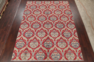 Traditional Pakistani Handmade Damask Kazak Oriental Area Rug, Red, 11'10"X9'1"
