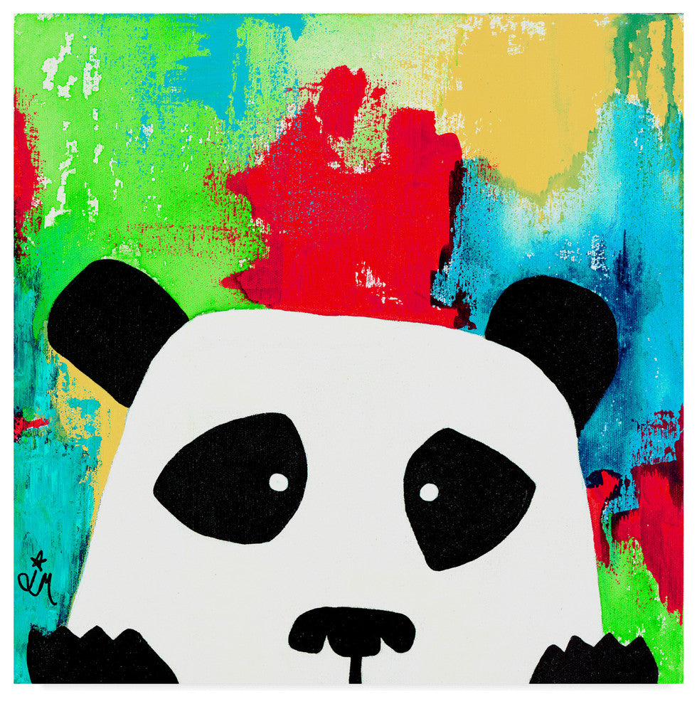 Jennifer Mccully ''Primary Panda'' Canvas Art, 18"x18"