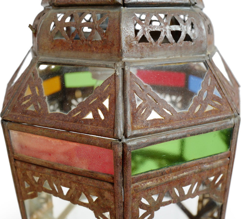 Multi Color Glass Moroccan Lantern