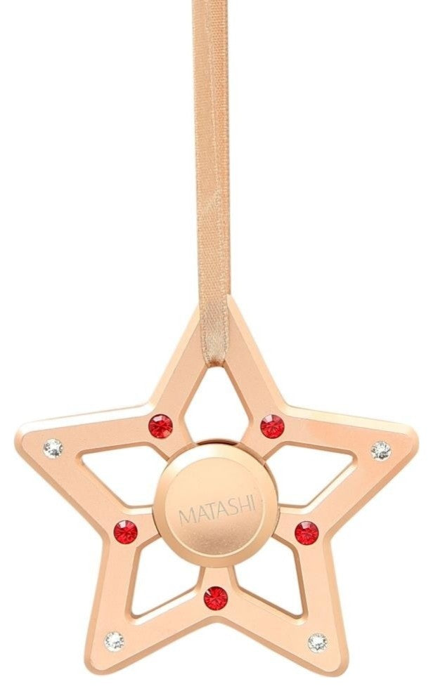 Rose Gold Plated Hanging Christmas Tree Star Spinner Ornament