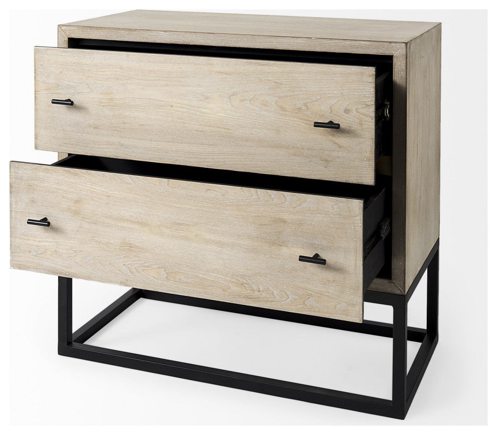 Rustic Modern Light Wash Two Drawer Chest