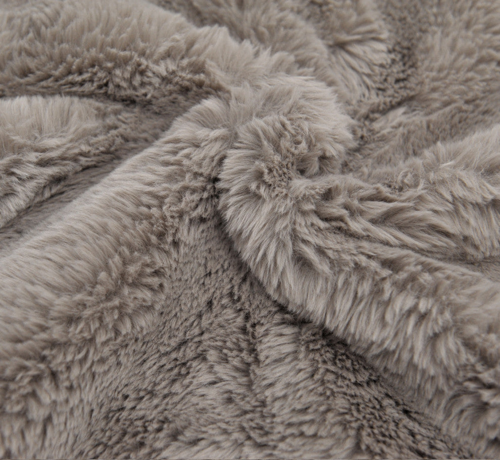 Heavy Faux Fur Throw Pillow Covers 2pcs Set, Moonlight, 20''x20''