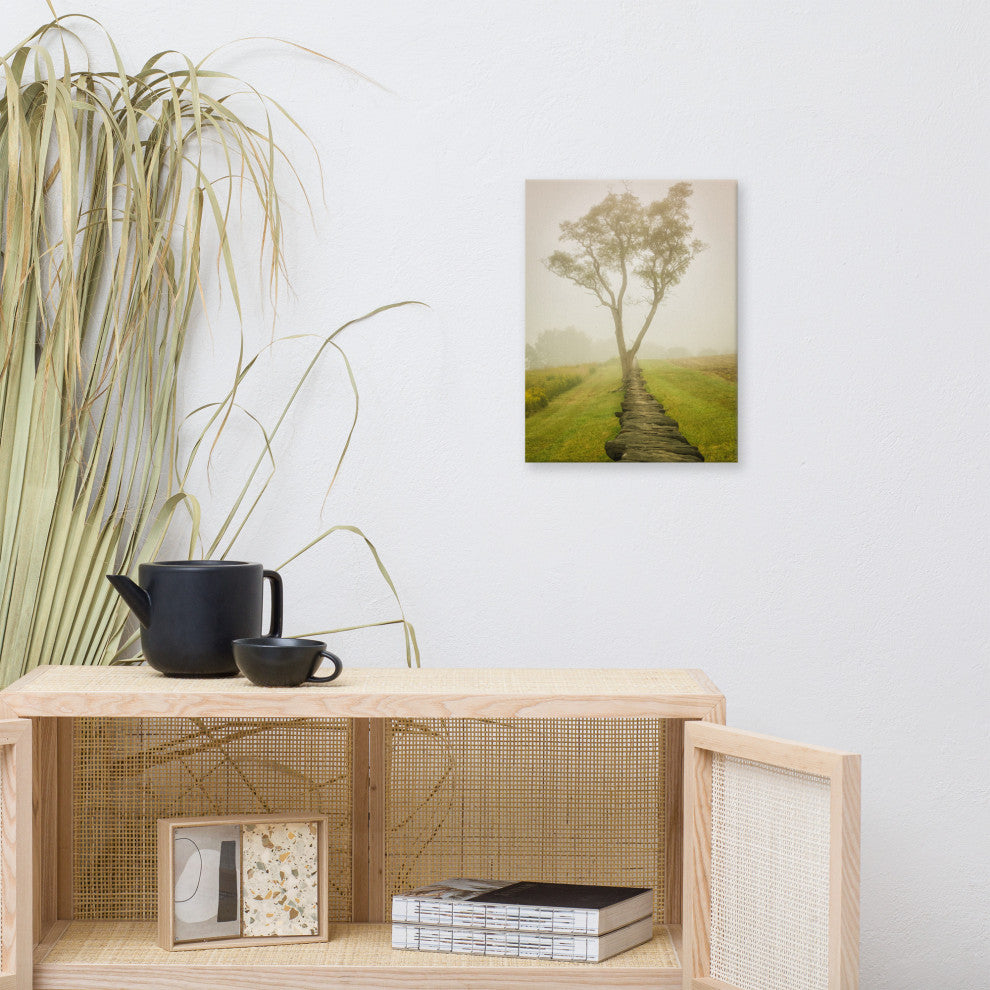 Calming Morning Rural Landscape Photograph Canvas Wall Art Print, 12" X 16"