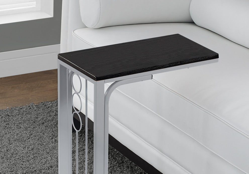 HomeRoots 13.25" x 32" x 60" Black Silver Mdf Metal Bookshelf
