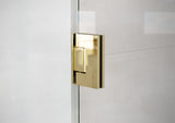 58.25"x65" Frameless Shower Bath Door Wall Hinge, Polished Brass