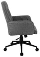 Techni Mobili Modern Upholstered Tufted Office Chair with Arms, Grey
