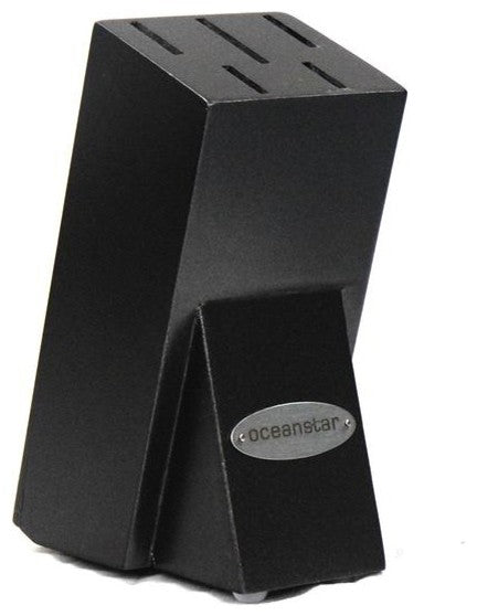 Oceanstar KS1217 6-Piece Non-Stick Coating Knife Set with Block, Elegant Black