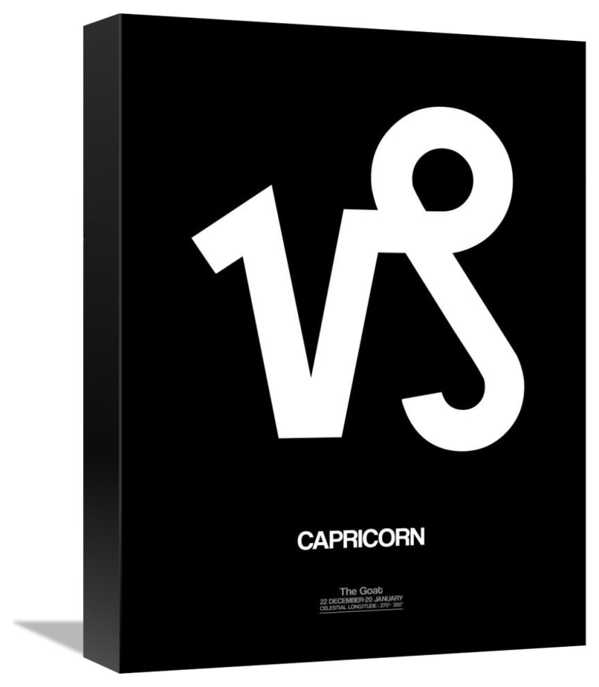 "Capricorn Zodiac Sign White" Fine Art Print