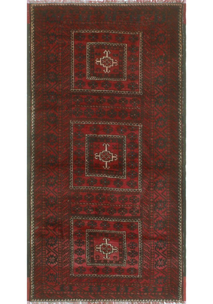 Vintage Distressed Leanne Burgundy/Charcoal Rug, 3'6x6'8