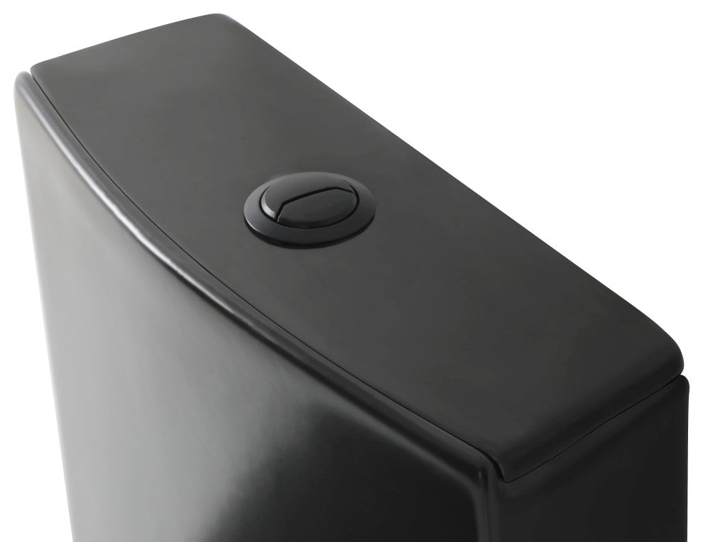 Fine Fixtures Dual-Flush Elongated One-Piece Toilet With High Efficiency Flush, Matte Black