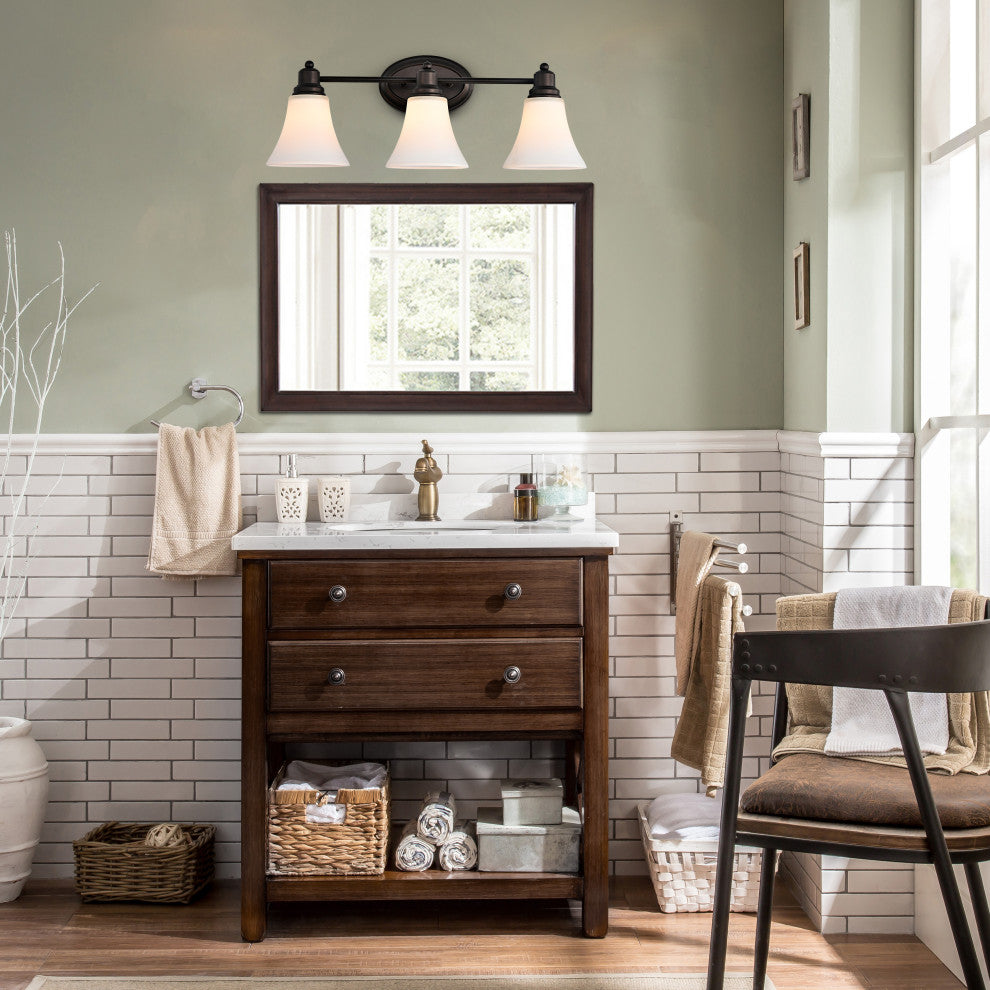CHLOE Lighting Janet Contemporary 3-Light Rubbed Bronze Bath Vanity Fixture