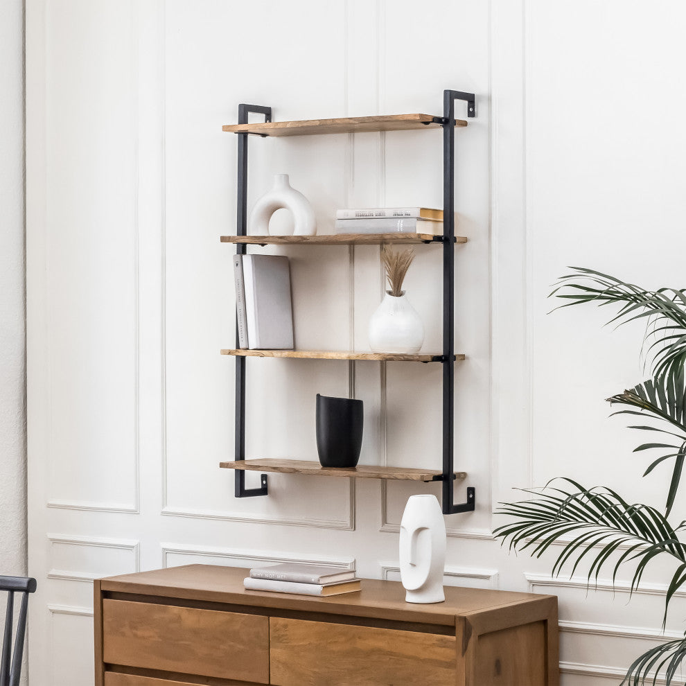 Phantom Wall Mounted Shelf, Natural/Black