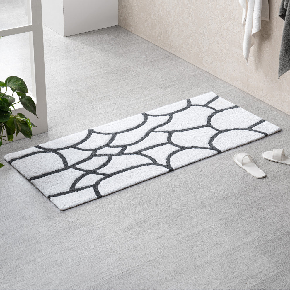 Edington Machine Tufted Bath Mat, Gray, 24x60