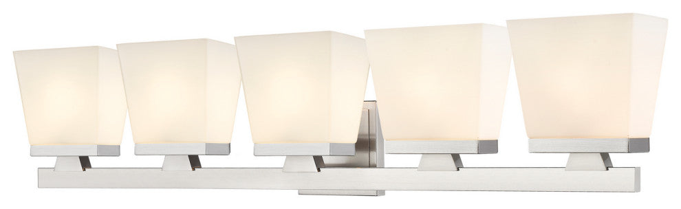 Astor Five Light Vanity, Brushed Nickel