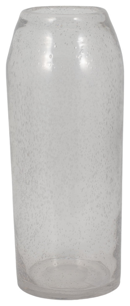 Glass, 19" Floor Vase Bubble Clear