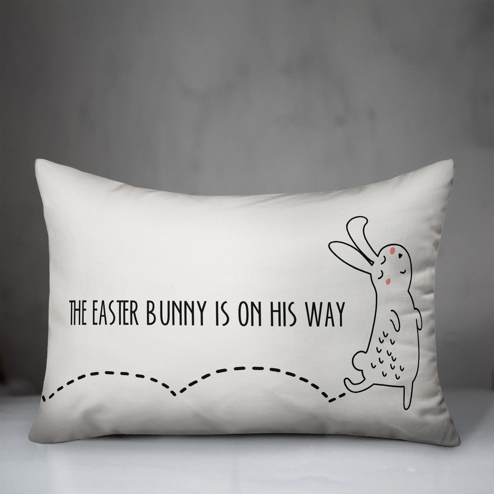 Easter Bunny is on his Way 14x20 Lumbar Pillow