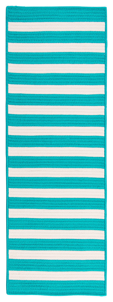 Aniston Braided Runner Rug, Aqua, 30"x192"