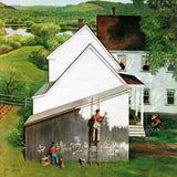 "Helping Dad Paint" Painting Print on Canvas by John Clymer