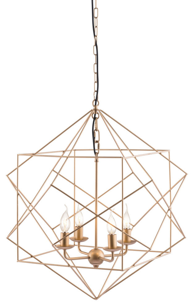 Pendant Ceiling Light Fixture, Steel Metal, Gold, Kitchen Lounge Cafe Bistro