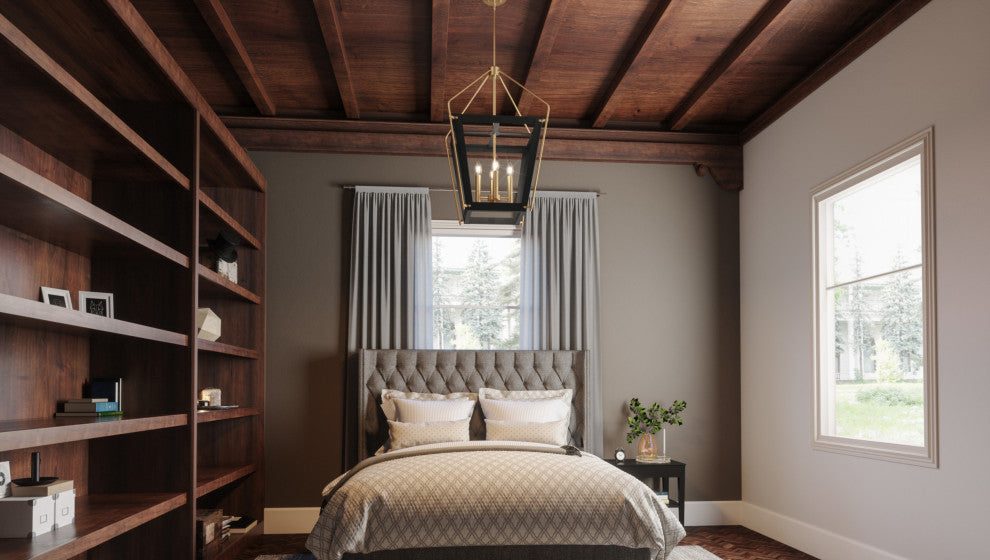 Quoizel QP5348 Abbeville 4 Light 18"W Candle Style Chandelier - Earth Black