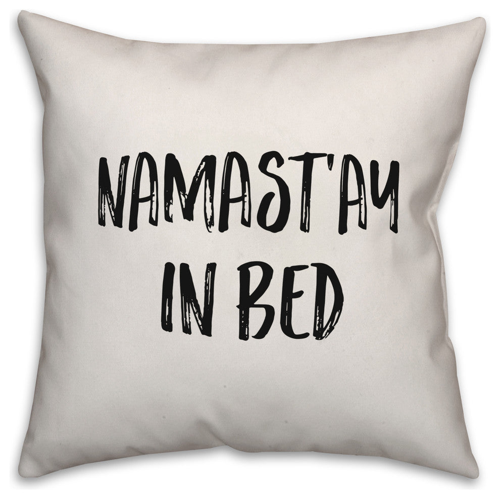 Namast'ay In Bed, Throw Pillow, 16"x16"