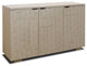 Adeline Credenza Three Shagreen Finished Doors Light Cream Finish