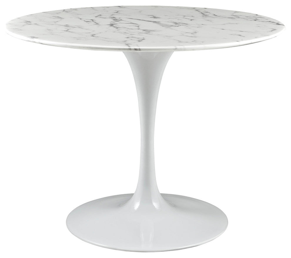 Lippa 40 Artificial Marble Dining Table, White