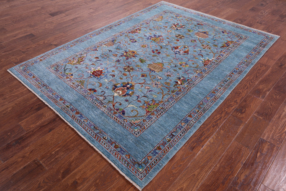 Persian Tabriz Handmade Wool Rug 5' 10" X 8' 1" Q10580