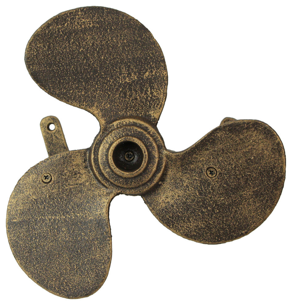 Bronze Cast Iron Boat Propeller Wall Mounted Decorative Garden Hose Holder Deco