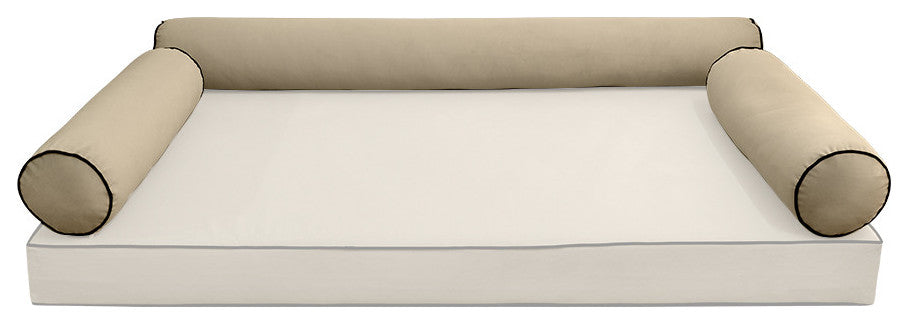 STYLE V6 TwinXL Velvet ContrastPipe Indoor Daybed Bolster Pillow|CoverOnly|AD304